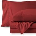thumbnail image 1 of Bare Home Premium 1800 Ultra-Soft Microfiber Collection Sheet Set - Double Brushed - Hypoallergenic - Wrinkle Resistant - Deep Pocket, Full, Red, 1 of 6