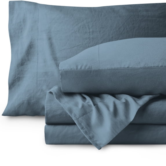 Bare Home Premium 1800 Ultra-Soft Microfiber Collection Sheet Set - Double Brushed - Hypoallergenic - Wrinkle Resistant - Deep Pocket, King, Sandwashed Bering Sea
