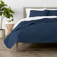 thumbnail image 1 of Bare Home Premium Diamond Stitched 3 Piece Coverlet Set - Ultra-Soft Luxurious Lightweight All Season Bedspread (Full/Queen, Dark Blue), 1 of 5
