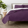 thumbnail image 1 of Bare Home Premium Diamond Stitched 3 Piece Coverlet Set - Ultra-Soft Luxurious Lightweight All Season Bedspread (Full/Queen, Plum), 1 of 5