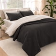 thumbnail image 1 of Bare Home Quilt Set - 2 Piece - Diamond Stitched Bedspread Coverlet - Twin/Twin XL, Black, 1 of 9