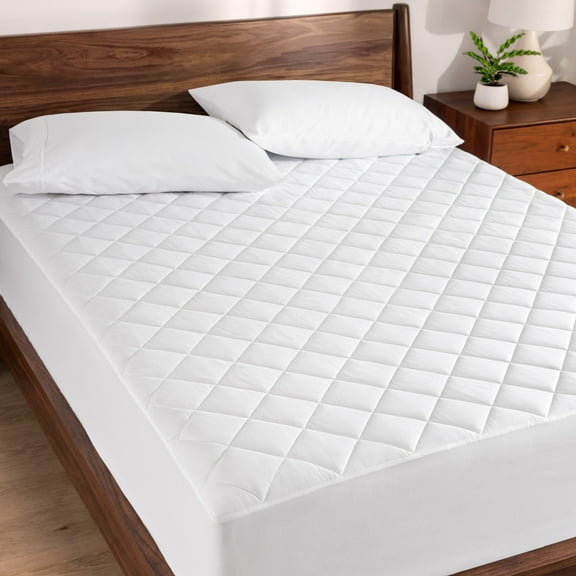 Bare Home Quilted Mattress Pad - Cooling Mattress Cover - Deep Pocket - King, White