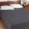 thumbnail image 1 of Bare Home Quilted Mattress Pad - Cooling Mattress Cover - Deep Pocket - Queen, Gray, 1 of 10