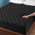 thumbnail image 1 of Bare Home Quilted Mattress Pad - Cooling Mattress Cover - Deep Pocket - Split Head Flex King, Black, 1 of 10