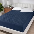 thumbnail image 1 of Bare Home Quilted Mattress Pad - Cooling Mattress Cover - Deep Pocket - Twin, Dark Blue, 1 of 10
