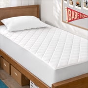 Bare Home Quilted Mattress Pad - Cooling Mattress Cover - Deep Pocket - Twin, White