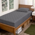 thumbnail image 1 of Bare Home Quilted Mattress Pad - Cooling Mattress Cover - Deep Pocket - Twin-XL, Gray, 1 of 10