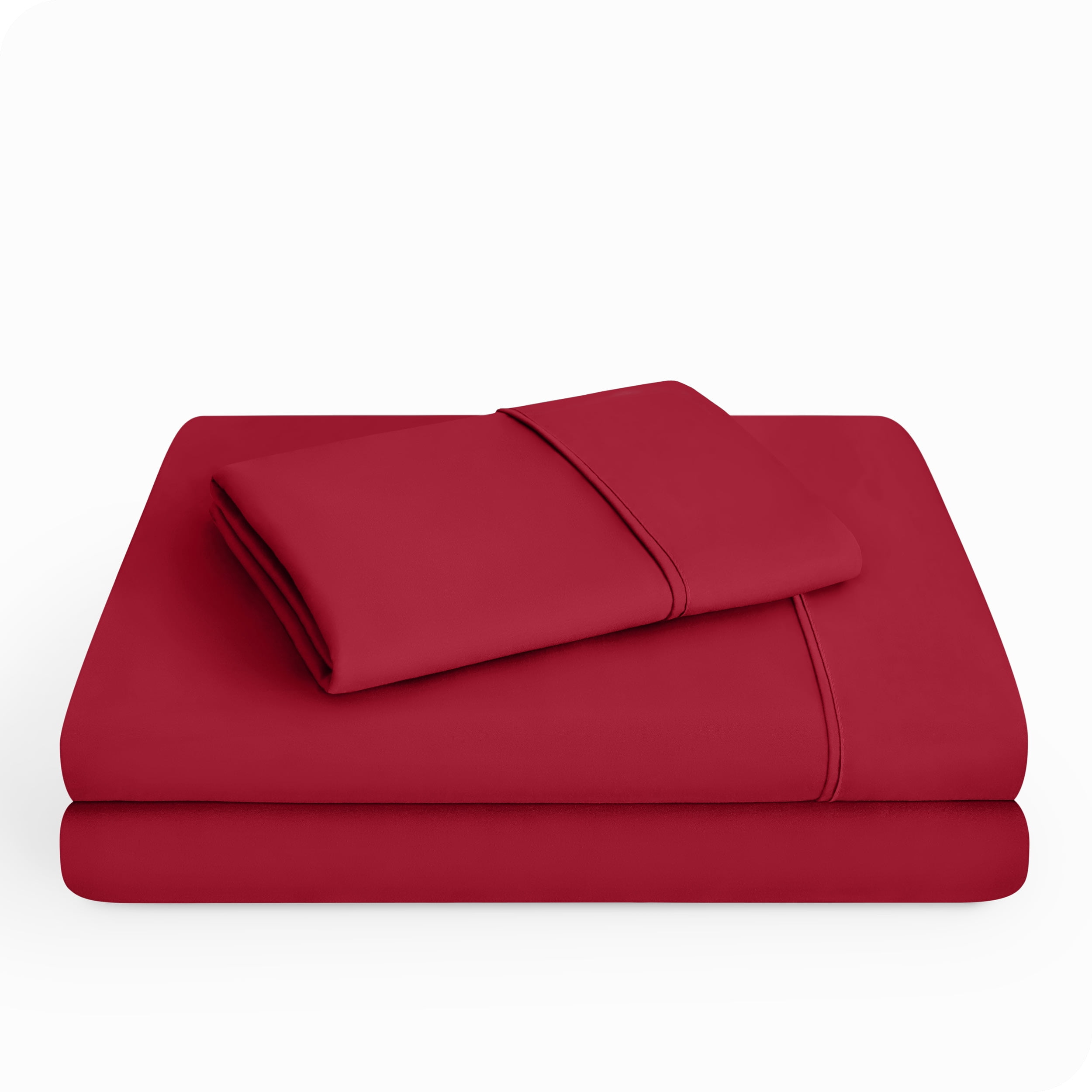 Bare Home Red Microfiber Sheet Set, Wrinkle Resistant, Deep Pocket, Twin