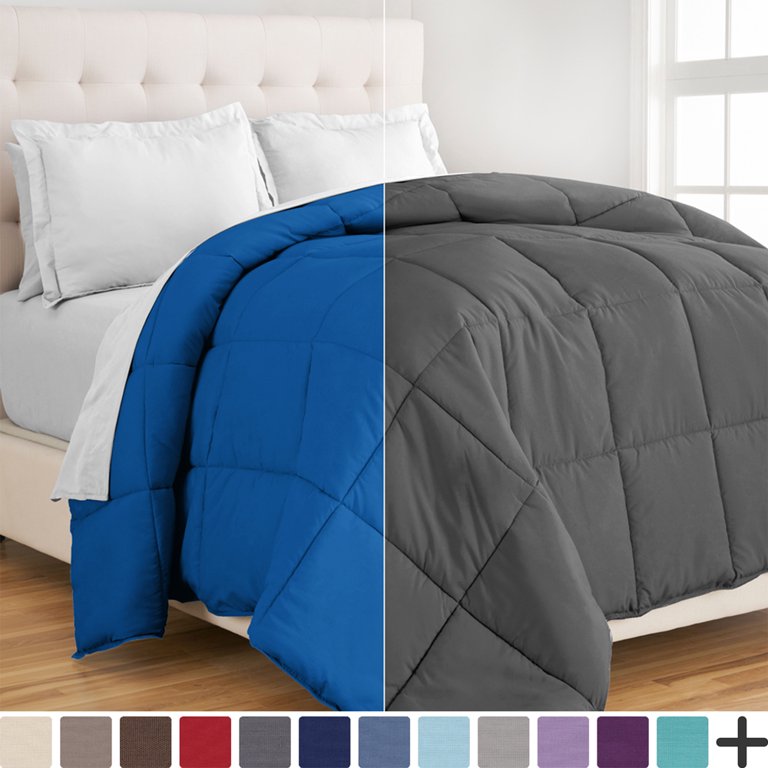 Bare Home Reversible Comforter - Down Alternative Fill (Twin/Twin