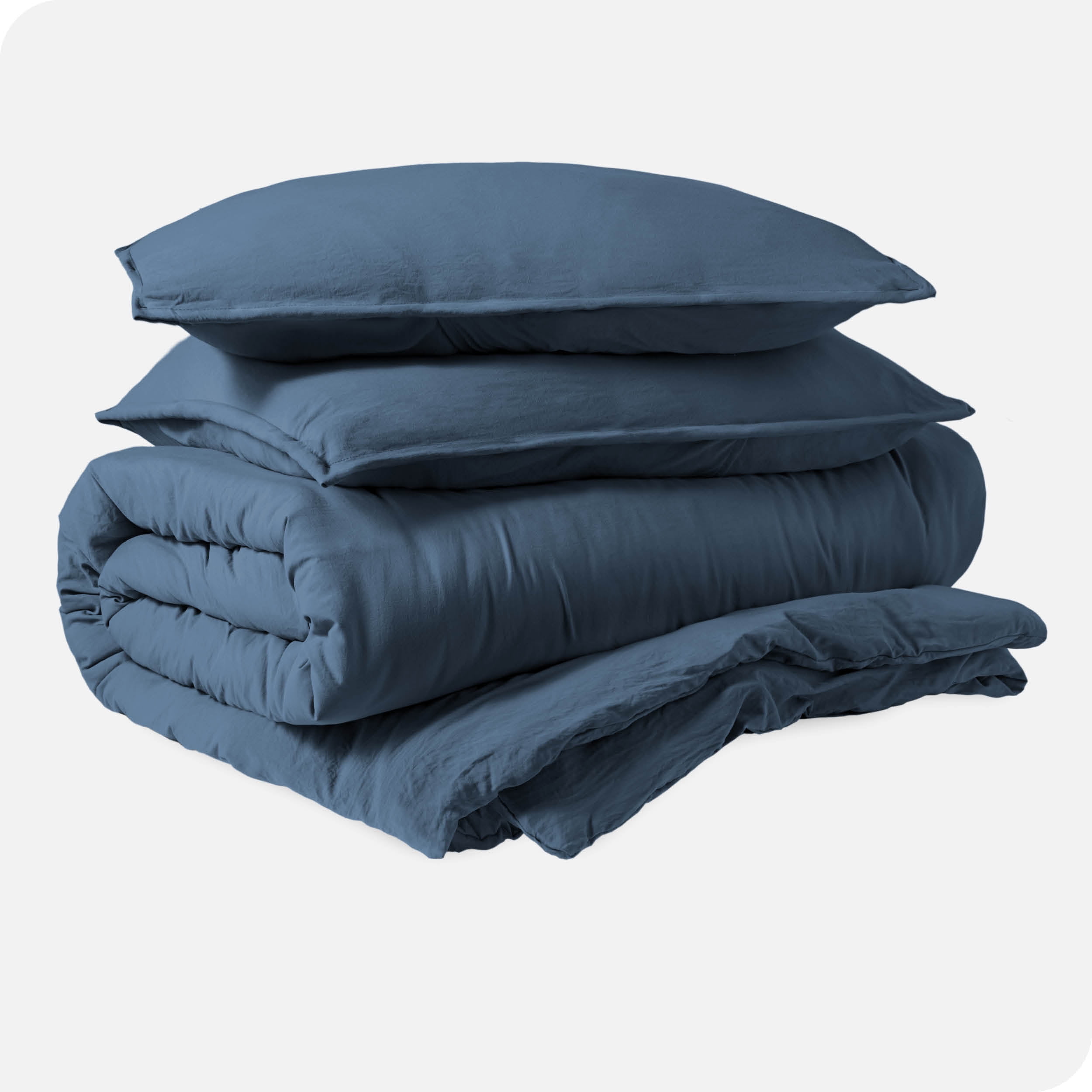 Bare Home Sandwash Microfiber Duvet Cover & Sham Set, Full, Bering Sea, 3-Pieces