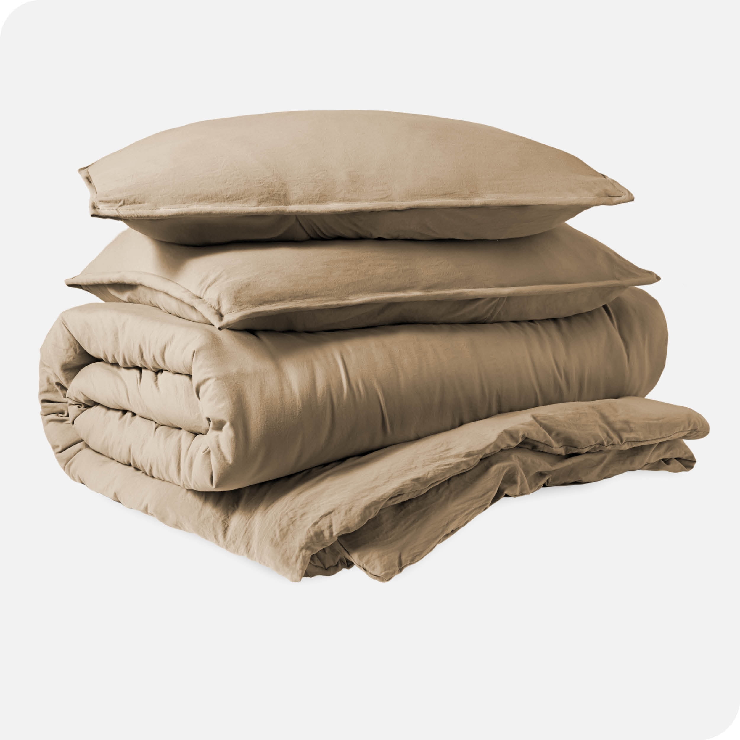 Bare Home Sandwash Microfiber Duvet Cover & Sham Set, OverSize Queen, Pebble Beach, 3-Piece
