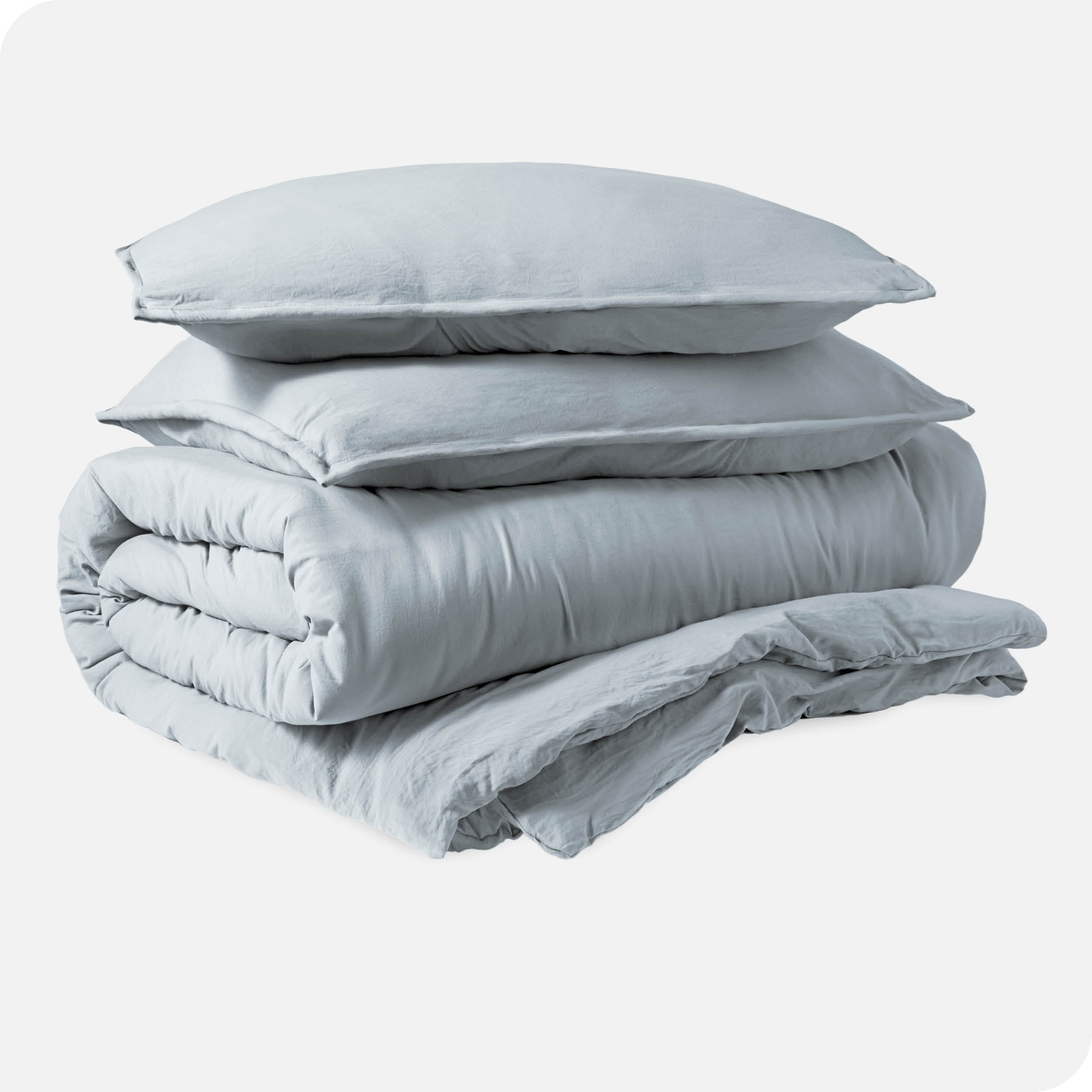Bare Home Sandwash Microfiber Duvet Cover & Sham Set, Oversize Queen, Dusty Blue, 3-Pieces
