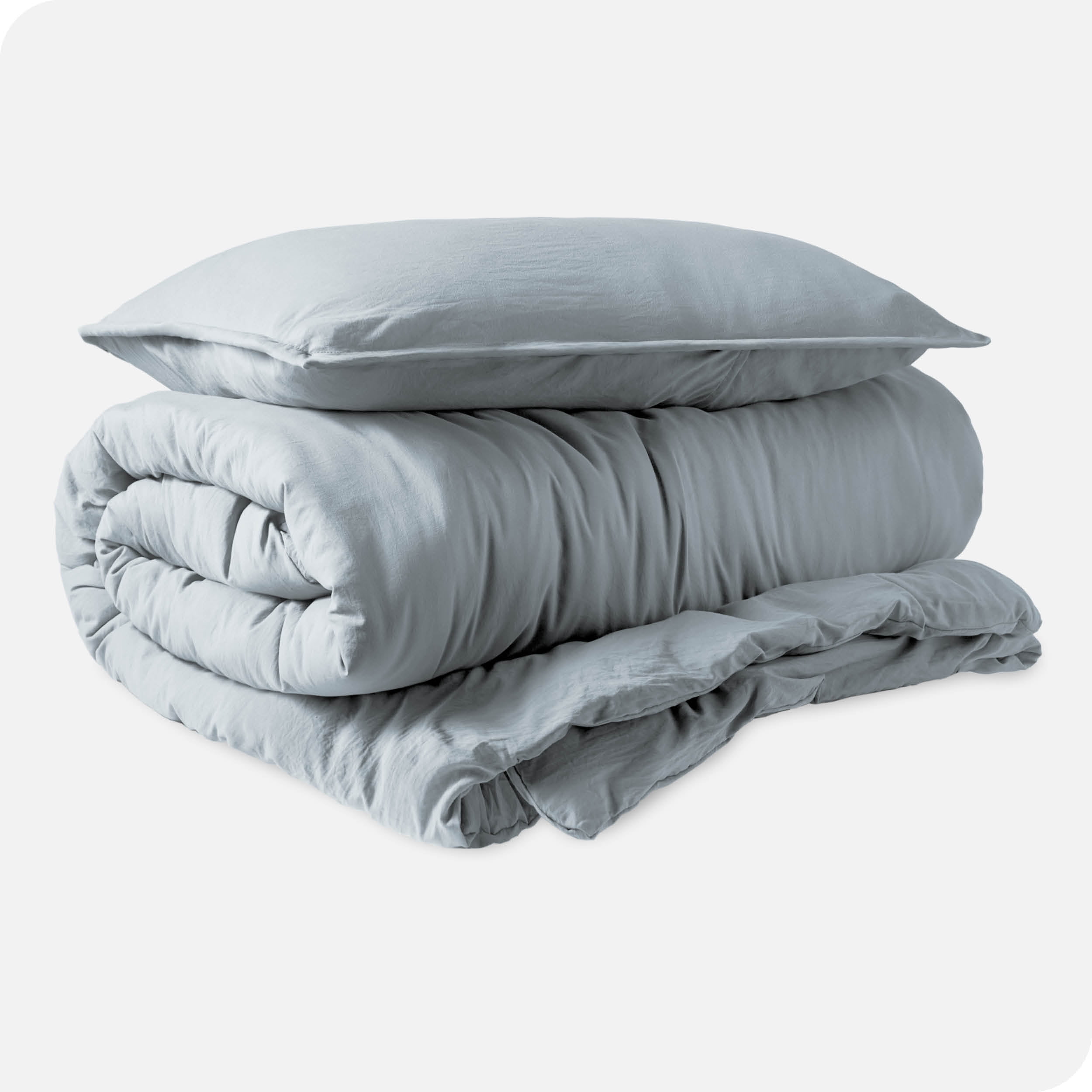 Bare Home Sandwash Microfiber Duvet Cover & Sham Set, Twin/Twin XL, Dusty Blue, 2-Pieces