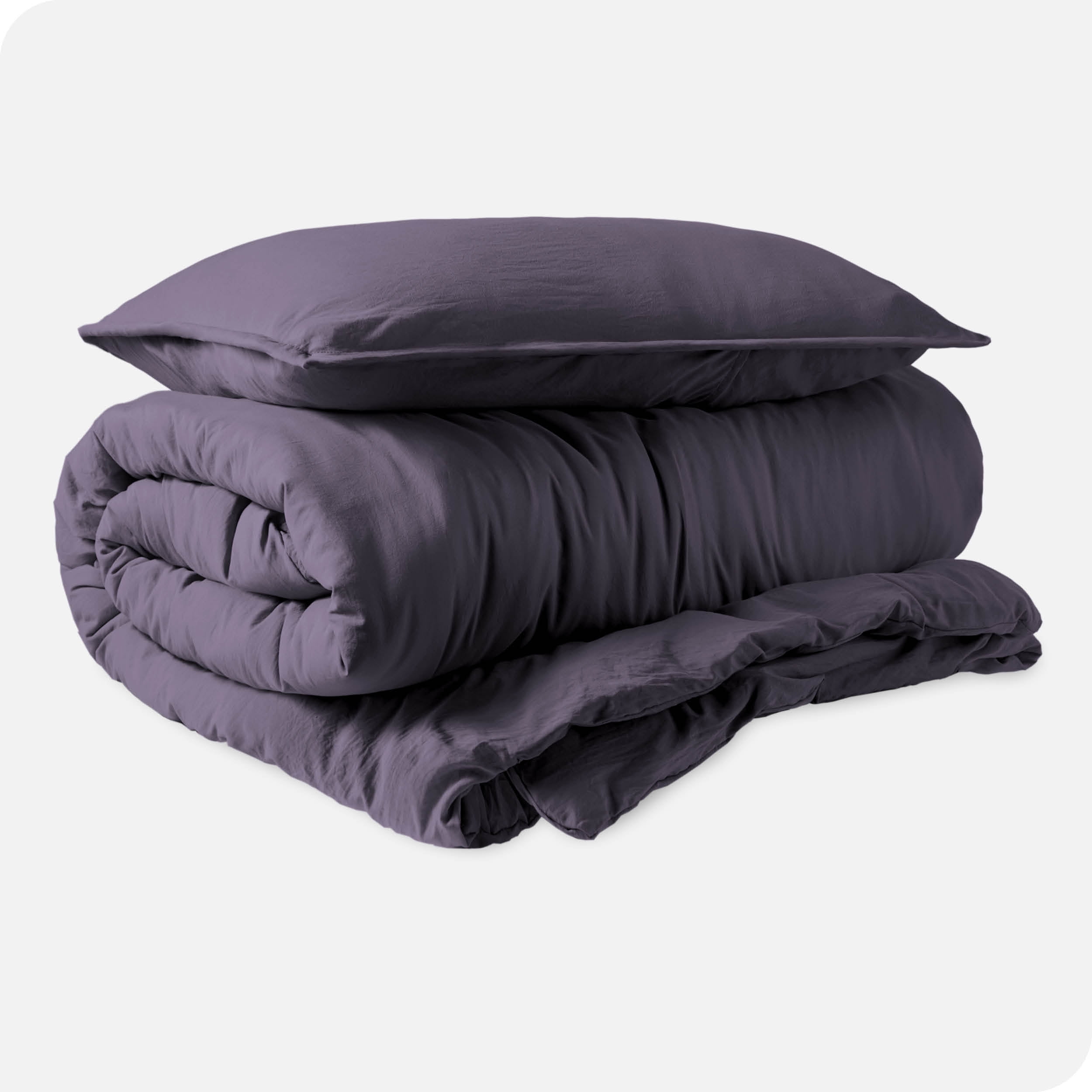 Bare Home Sandwash Microfiber Duvet Cover & Sham Set, Twin/Twin XL, Dusty Purple, 2-Pieces