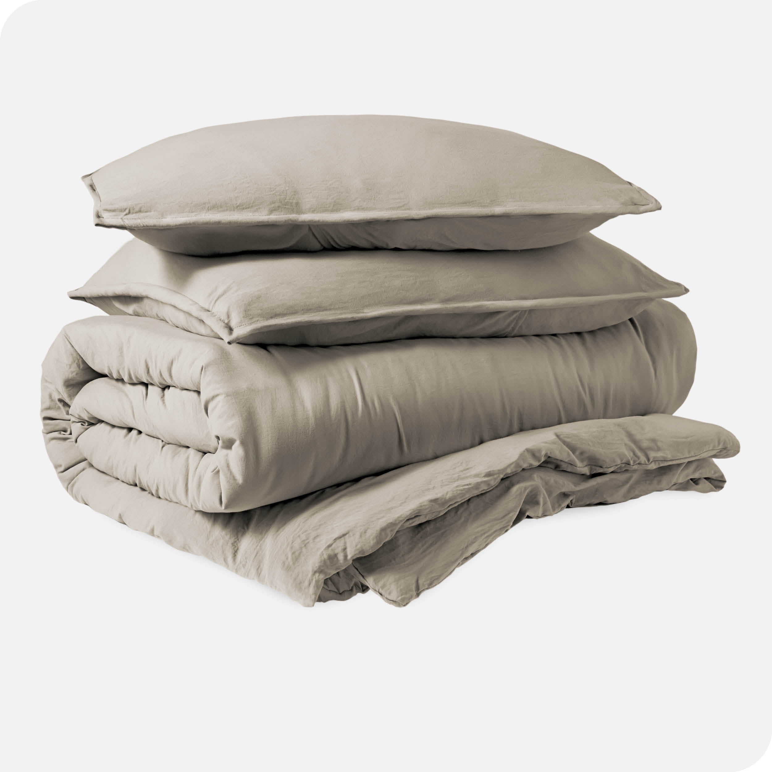 Bare Home Sandwash Microfiber Duvet Cover & Sham Set, Twin/Twin XL, Fog, 2-Pieces, Gray
