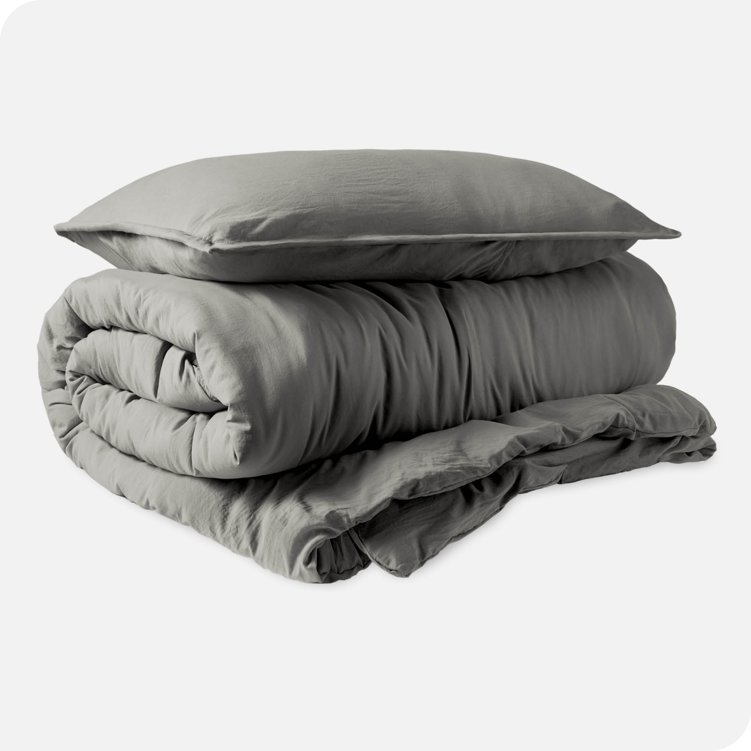 Bare Home Sandwash Microfiber Duvet Cover & Sham Set, Twin/Twin XL, Frost Gray, 2-Pieces