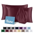 thumbnail image 1 of Bare Home Satin Pillowcase Set of 2 - Silky Soft for Hair and Skin - Envelope Closure - King 20x36, Burgundy, 1 of 9