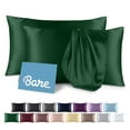 thumbnail image 1 of Bare Home Satin Pillowcase Set - Luxury Pillowcases - Soft and Smooth - Breathable - Zipper Closure - King 20x36, Forest Green, 1 of 8