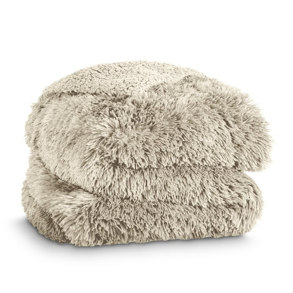 Bare Home Shaggy Blanket - 50" x 60" - Ultra Soft Fleece - Throw, Oyster