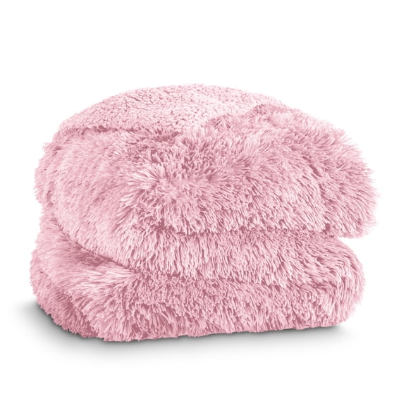 Bare Home Shaggy Blanket - 66" x 90" - Ultra Soft Fleece - Twin/Twin XL, Light Pink