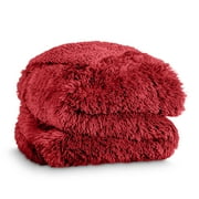 Bare Home Shaggy Blanket - 90" x 108" - Ultra Soft Fleece - King, Red