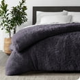 thumbnail image 1 of Bare Home Shaggy Faux Fur Duvet Cover - Ultra Soft - Fluffy Crystal Velvet - King/Cal King, Eggplant, 1 of 8