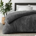thumbnail image 1 of Bare Home Shaggy Faux Fur Duvet Cover - Ultra Soft - Fluffy Crystal Velvet - Queen, Gray, 1 of 8
