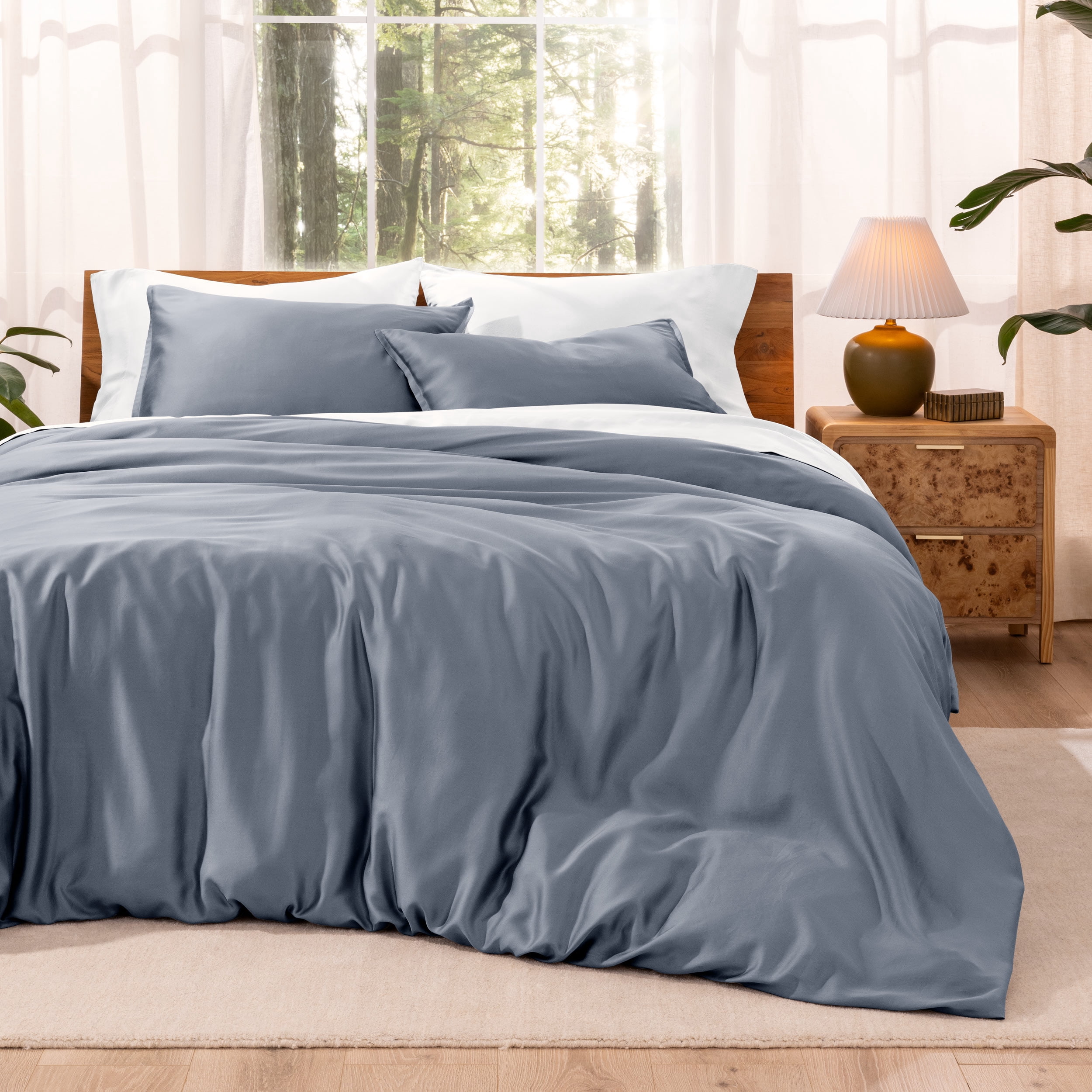 Bare Home TENCEL™ Duvet Cover Set - Lyocell derived from Eucalyptus - Full/Queen, Indigo
