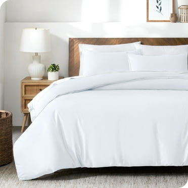 Bare Home TENCEL™ Duvet Cover Set - Lyocell derived from Eucalyptus - Full/Queen, White