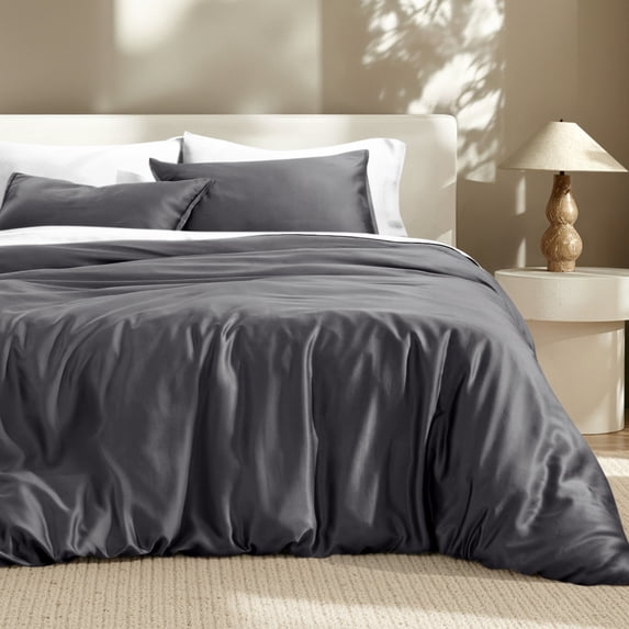 Bare Home TENCEL™ Duvet Cover Set - Lyocell derived from Eucalyptus - King/Cal King, Forged Iron Gray