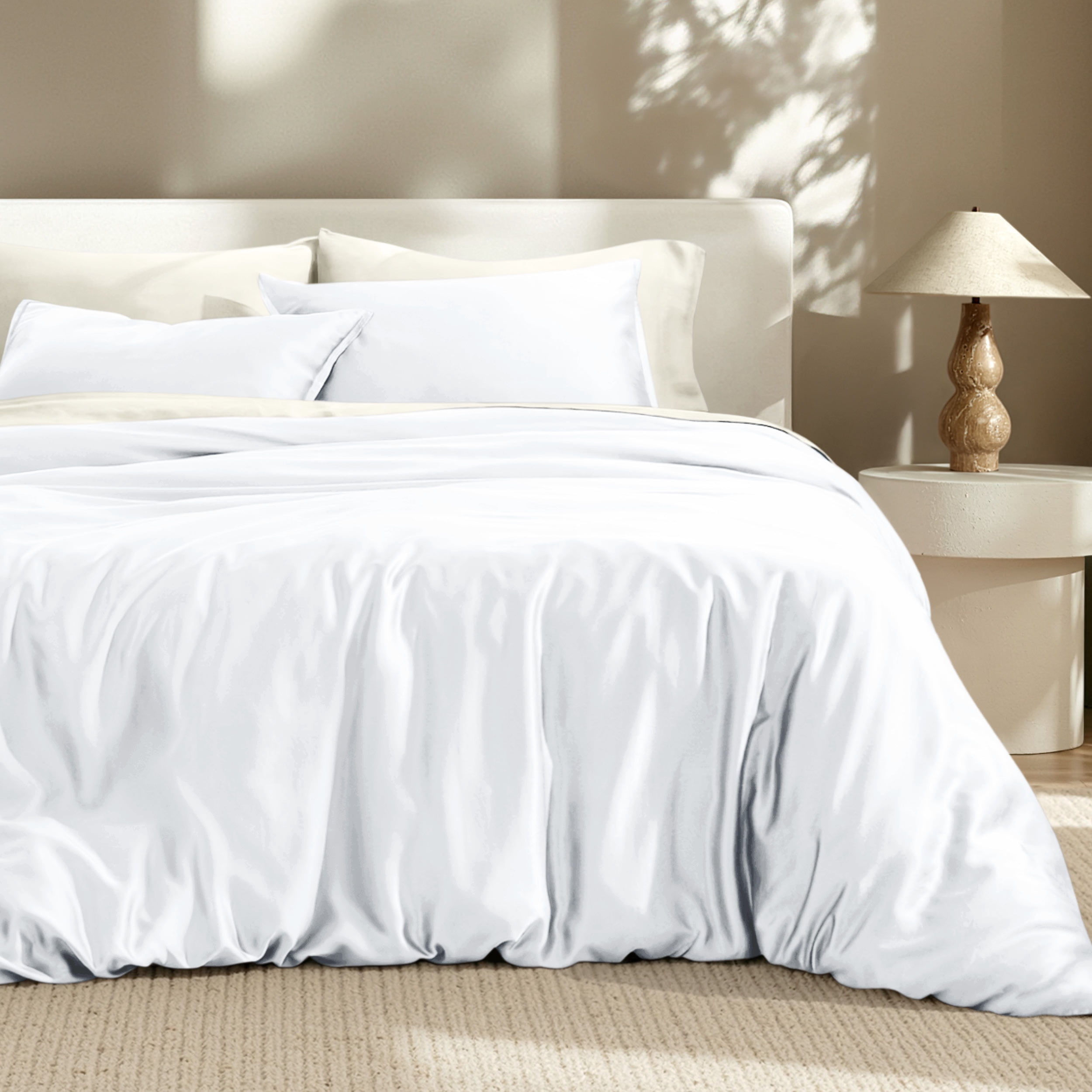 Bare Home TENCEL™ Duvet Cover Set - Lyocell derived from Eucalyptus - King/Cal King, White