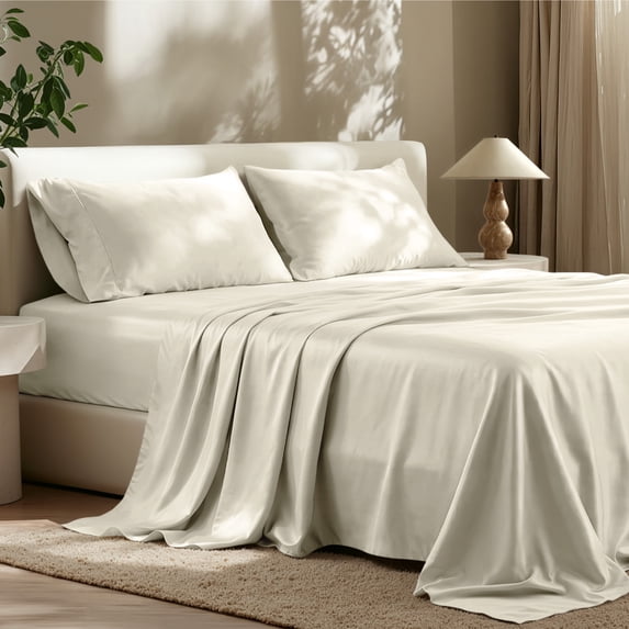 Bare Home TENCEL™ Sheet Set - Lyocell derived from Eucalyptus - Full, Natural