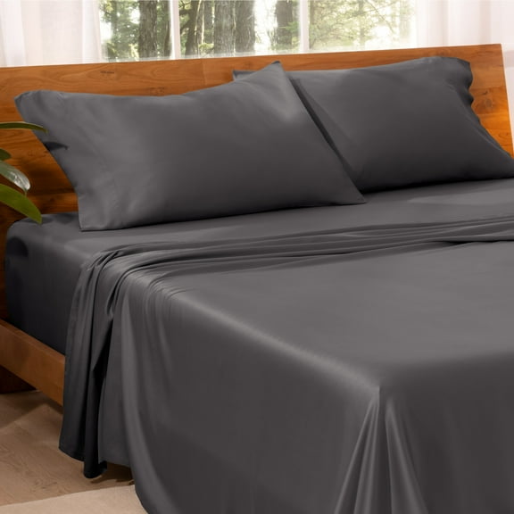 Bare Home  TENCEL Lyocell Sheet Set Split King - Forged Iron Grey