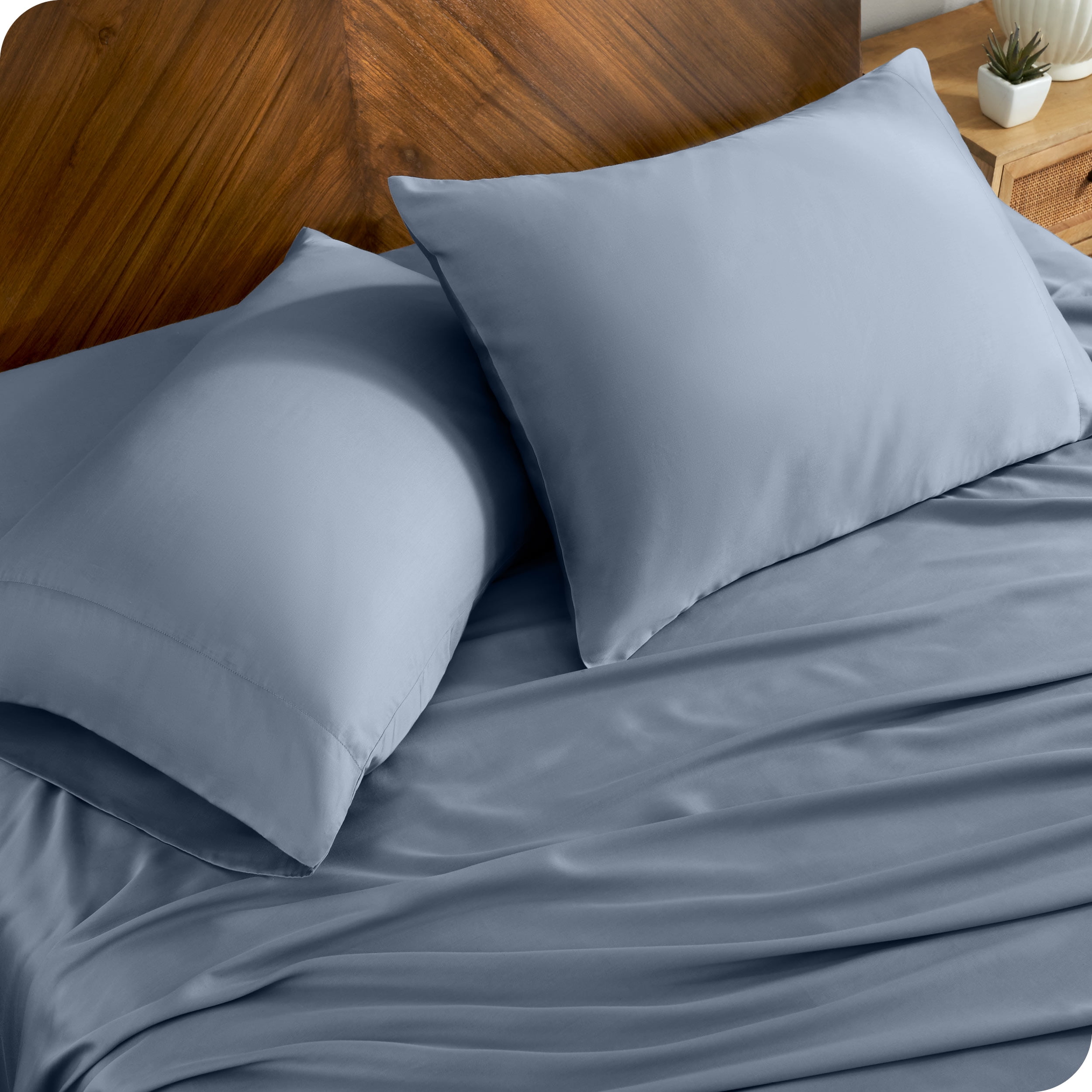 Bare Home TENCEL™ Pillowcase Set Lyocell derived from Eucalyptus Standard, Indigo