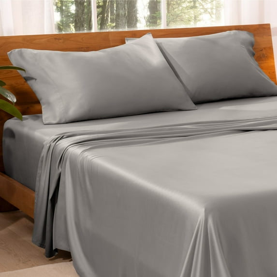 Bare Home TENCEL™ Sheet Set - Lyocell derived from Eucalyptus - Full, Light Gray