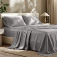 thumbnail image 1 of Bare Home TENCEL™ Sheet Set - Lyocell derived from Eucalyptus - Split King, Light Gray, 1 of 10