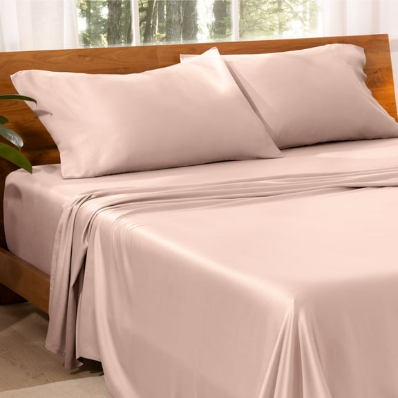 Bare Home TENCEL™ Sheet Set - Lyocell derived from Eucalyptus - Twin XL, Blush