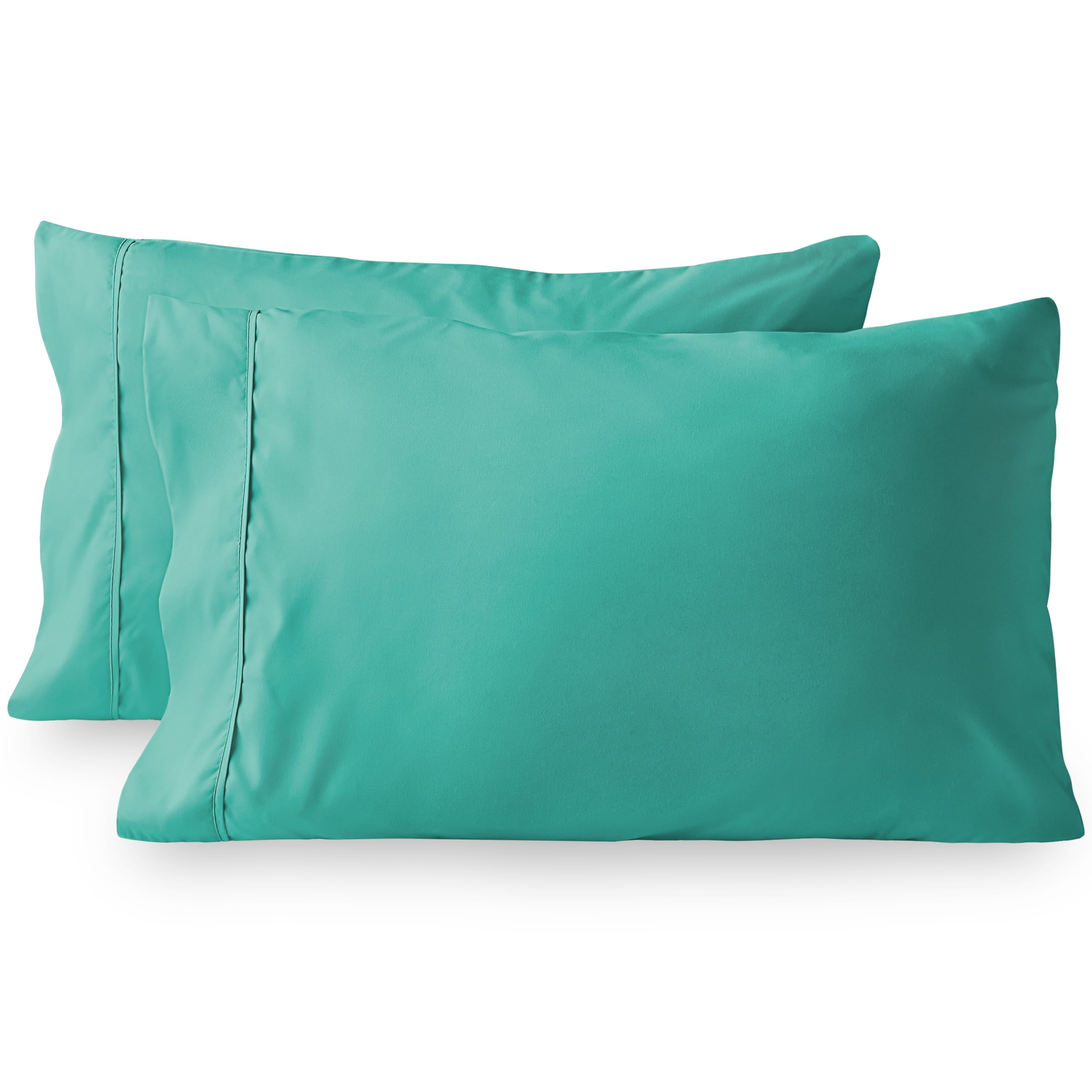 Bare Home Premium 1800 Ultra-Soft Microfiber Pillowcase Set - Double Brushed - Hypoallergenic - Wrinkle Resistant (Standard Pillowcase Set of 2, Turquoise)