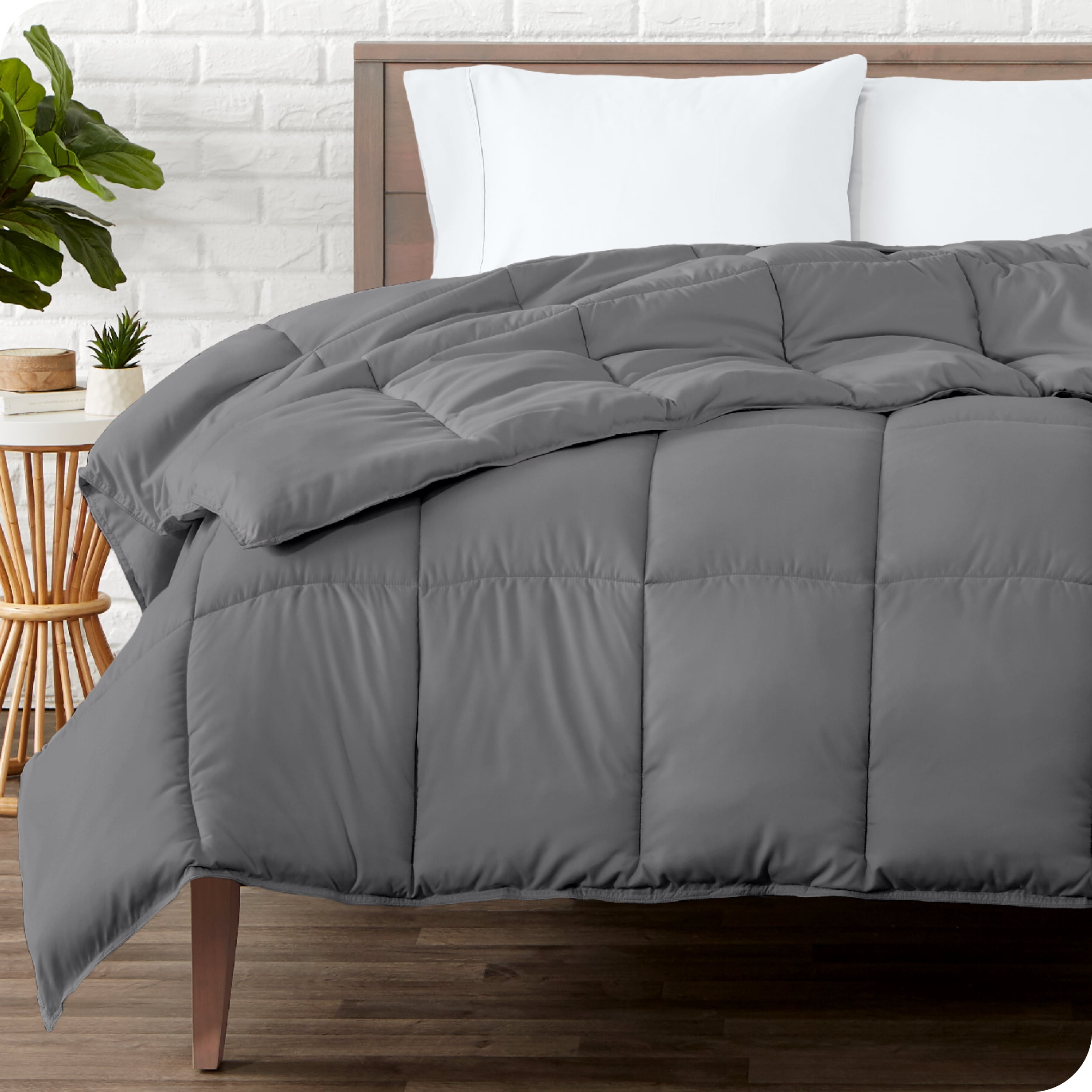 Twin XL Gray Microfiber Reversible Comforter Duvet Insert