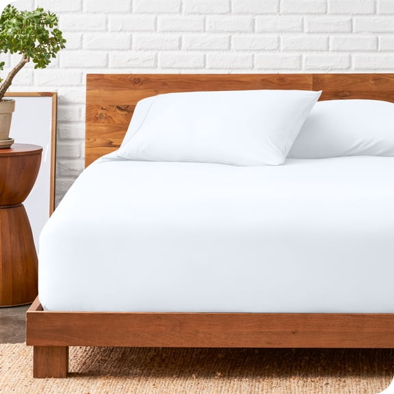 Bare Home Ultra-Soft Fitted Sheet + Pillowcase Set - Premium 1800 Collection - Deep Pocket - King, White