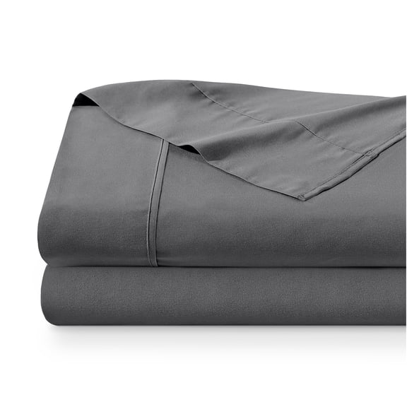Bare Home Ultra-Soft Flat Sheets - Premium 1800 Collection - Brushed - Queen, Gray - 2 Pack