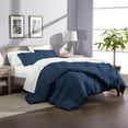 thumbnail image 1 of Bare Home Ultra-Soft Goose Down Alternative Comforter Set, Oversized Queen, Dark Blue, 1 of 6