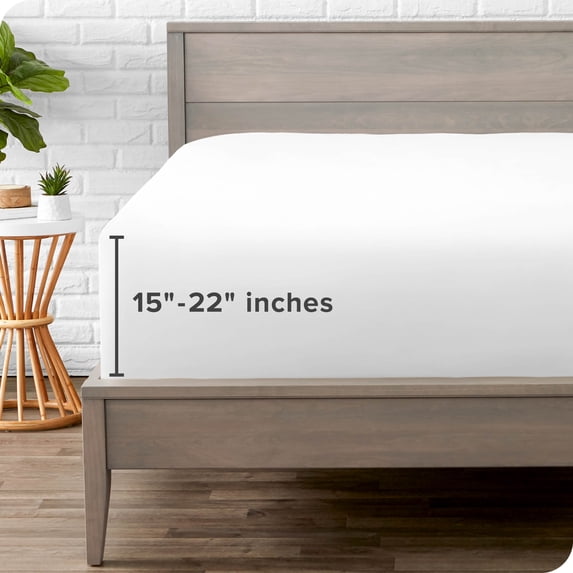 Bare Home Ultra-Soft Microfiber 22 Inch Extra Deep Pocket Fitted Sheet White Twin XL