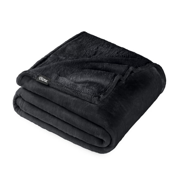 Bare Home Microplush Fleece Blanket - 300 GSM - Fuzzy Microfleece - Soft & Plush - King, Black