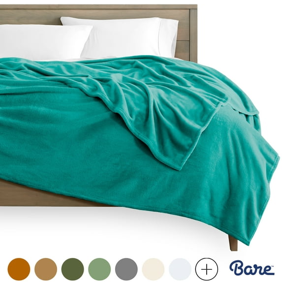 Bare Home Ultra Soft Microplush Velvet Blanket - Luxurious Fuzzy Fleece Fur - All Season Premium Bed Blanket (Full/Queen, Emerald)