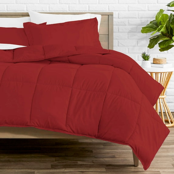 Bare Home Ultra-Soft Premium 1800 Series Goose Down Alternative Comforter Set - Hypoallergenic - All Season - Plush Fiberfill, Twin Extra Long (Twin/Twin XL, Red)