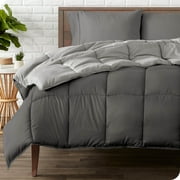 Bare Home Ultra-Soft Reversible Comforter - Goose Down Alternative - Queen, Gray/Light Gray