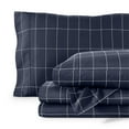 thumbnail image 1 of Bare Home Ultra-Soft Sheet Set - Premium 1800 Collection - Deep Pockets - 3-Pieces - Twin, Grid - Midnight/White, 1 of 8