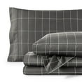 thumbnail image 1 of Bare Home Ultra-Soft Sheet Set - Premium 1800 Collection - Deep Pockets - 4-Pieces - Full, Grid - Gray/White, 1 of 8