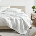 thumbnail image 1 of Bare Home Ultra-Soft Sheet Set - Premium 1800 Collection - Deep Pockets - 4-Pieces - Full, Modern Plaid - White/Gray, 1 of 8